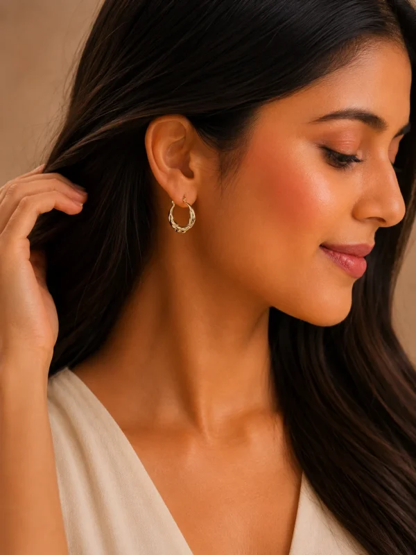 Golden Twist Hoops