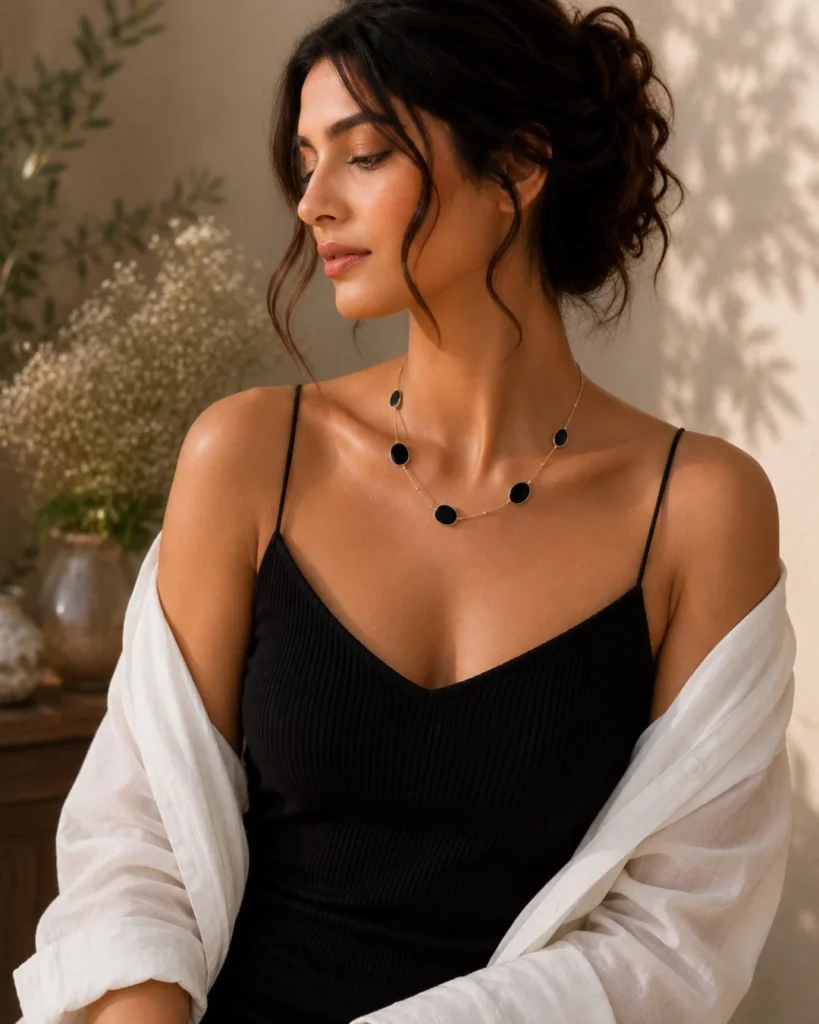 Midnight Oval Necklace