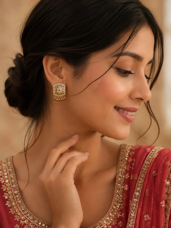 Rajwadi Kundan Studs