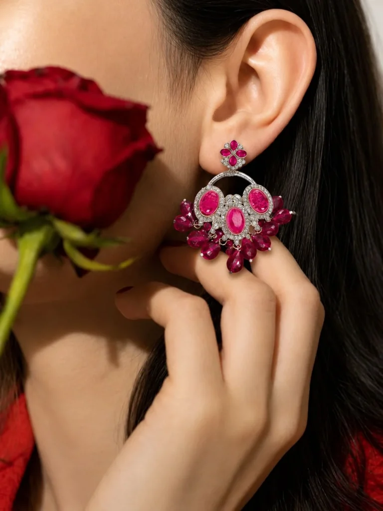 Ruby Petal Earrings