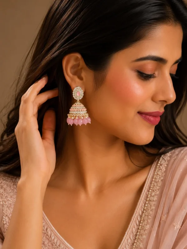 Blush Pearl Noor Jhumkas