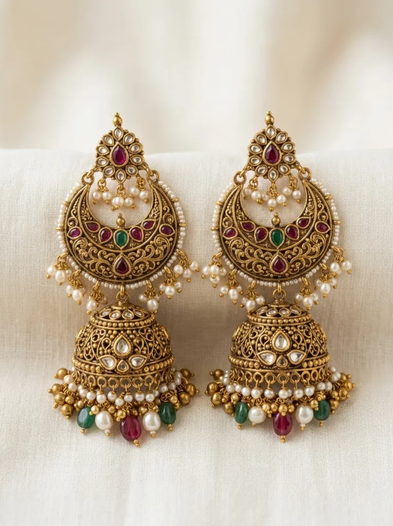 Chandbali Jhumka Earrings