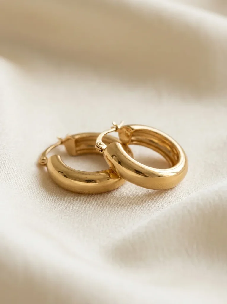 Gold-Plated Chunky Hoops